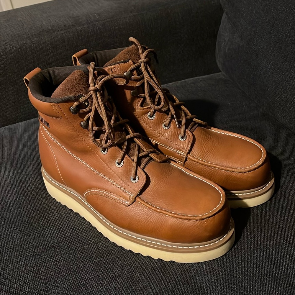 Wolverines silver toe heavyweight boots.